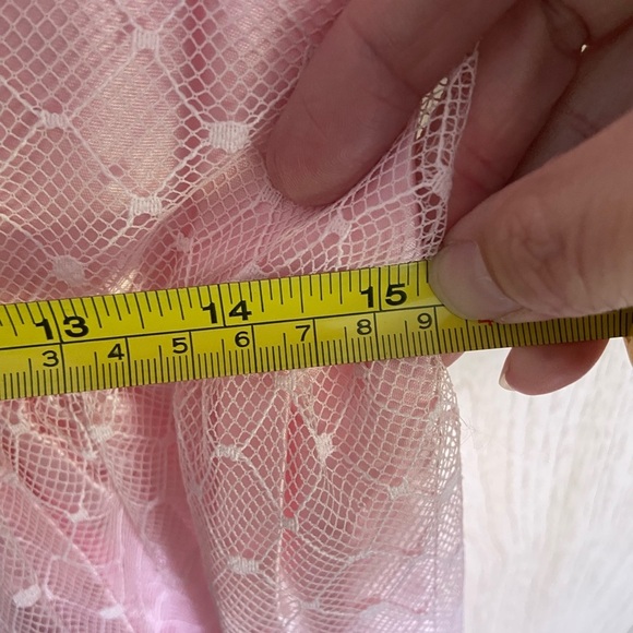 70s Pink Lace Midi Prom Dress Size Large (13/14) Vintage JC Penney Made In USA - Picture 12 of 14